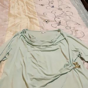 Calvin Klein 2X light green with drape neck and side buckle